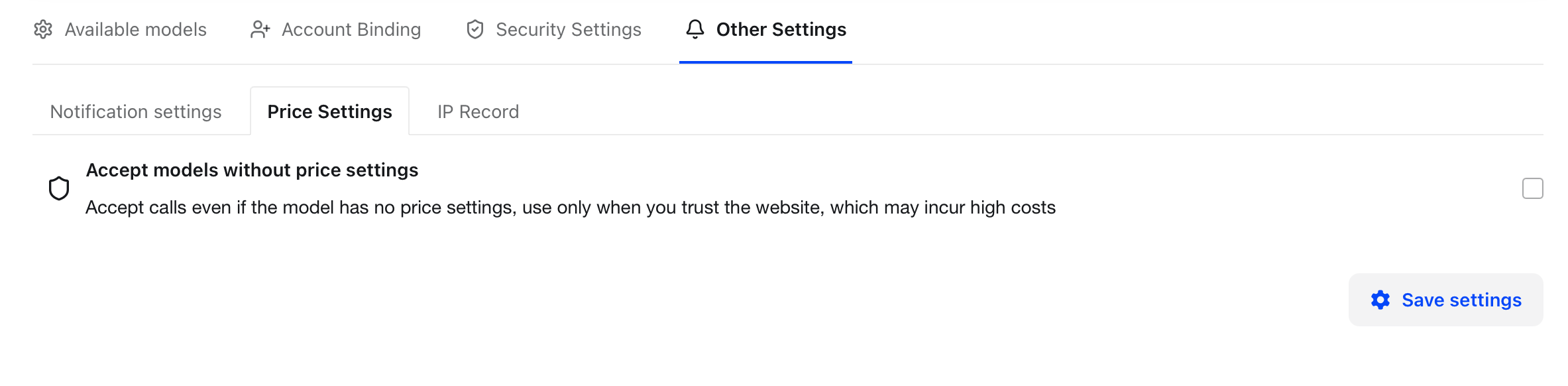 Price Settings